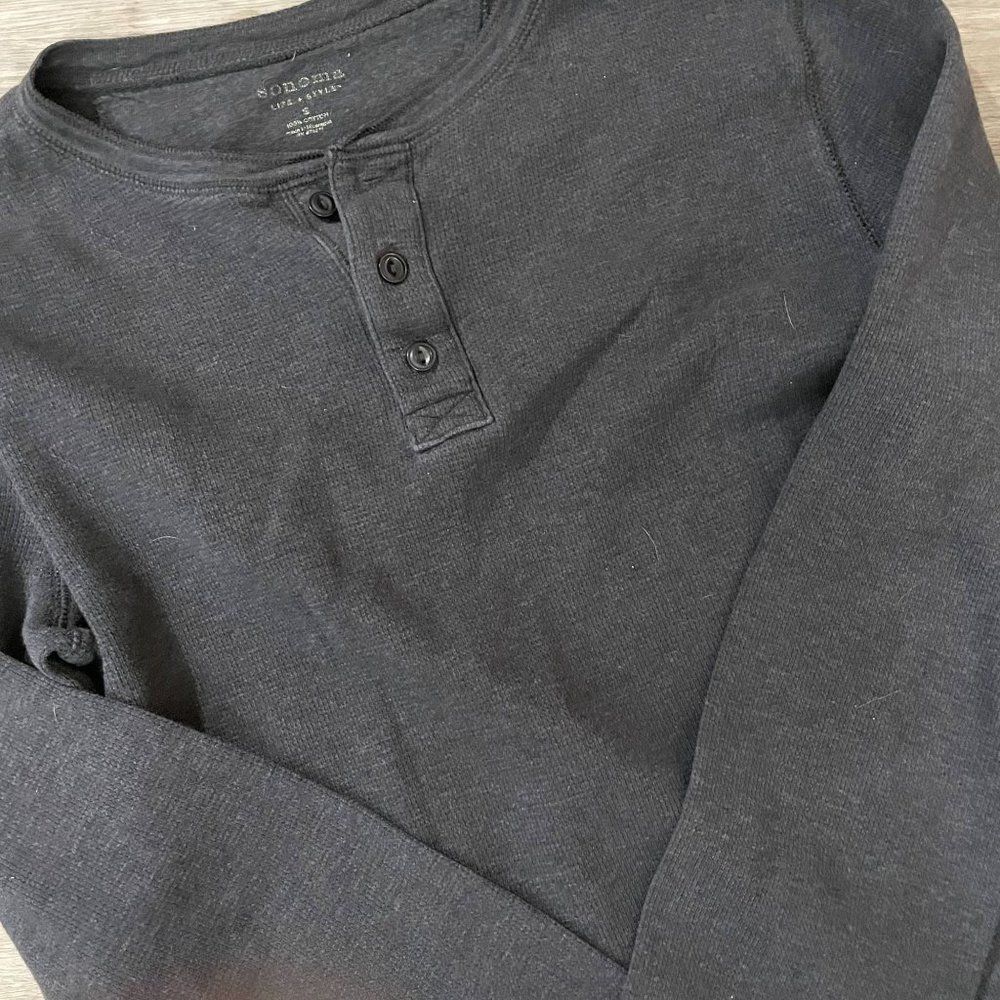 Sonoma Men's Black %100 Cotton Top Sweater Size - Small